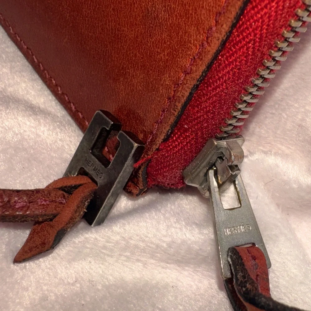 Hermès Zip Clutch Vintage, Rare Find, Excellent Condition-Rouge H- - Picture 3 of 16